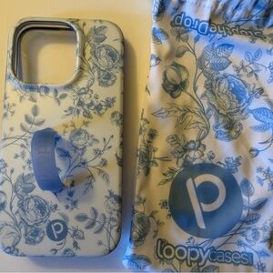 Loopy Case Blue Toile iPhone 14 Pro 6.1” Phone Case (Righty)